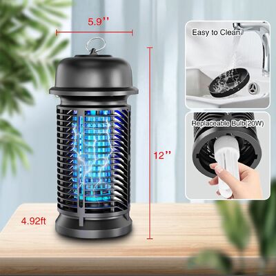 JZ 20W IPX4 UV Light Child Safe Pest Control Fly Fan Insect Trap Anti Mosquito Killing Lamp with Removable Collection Tray المزود