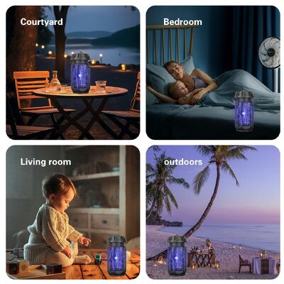 JZ 20W 3000V ضوء الأشعة فوق البنفسجية آمن للأطفال سهل النظافة مضاد للماء IPX4 مضاد للنار ABS غلاف مصطاد ذباب مضاد للبعوض مصباح المزود